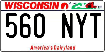 WI license plate 560NYT