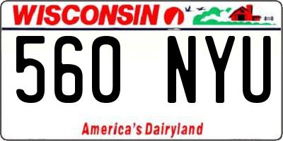 WI license plate 560NYU