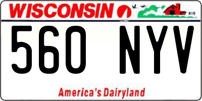 WI license plate 560NYV