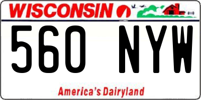 WI license plate 560NYW