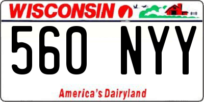 WI license plate 560NYY