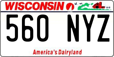 WI license plate 560NYZ