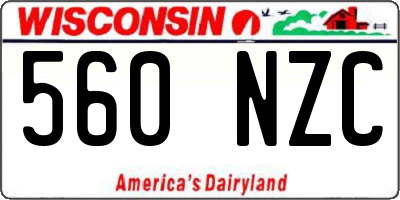 WI license plate 560NZC