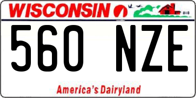 WI license plate 560NZE