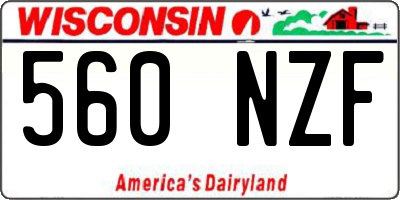 WI license plate 560NZF