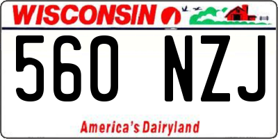 WI license plate 560NZJ