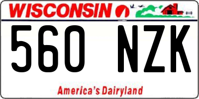 WI license plate 560NZK