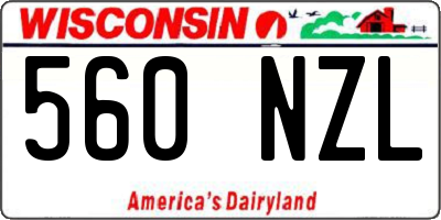 WI license plate 560NZL