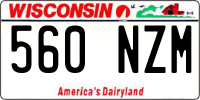 WI license plate 560NZM