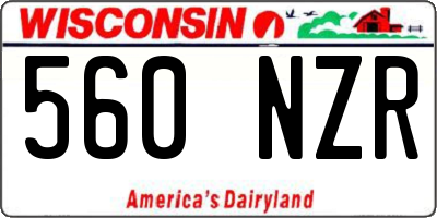 WI license plate 560NZR