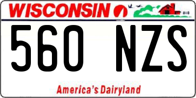 WI license plate 560NZS