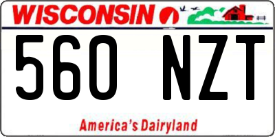WI license plate 560NZT