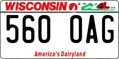 WI license plate 560OAG