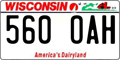 WI license plate 560OAH