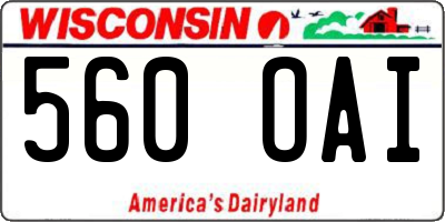 WI license plate 560OAI