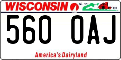 WI license plate 560OAJ