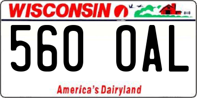 WI license plate 560OAL