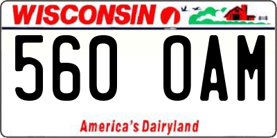 WI license plate 560OAM