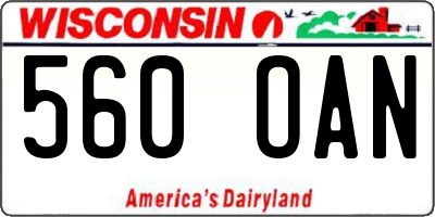 WI license plate 560OAN