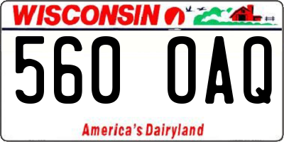 WI license plate 560OAQ