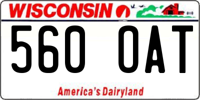 WI license plate 560OAT