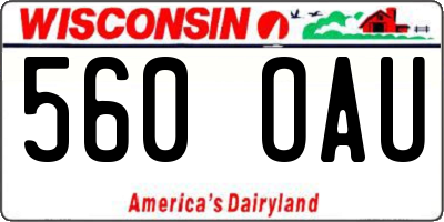 WI license plate 560OAU