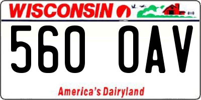WI license plate 560OAV