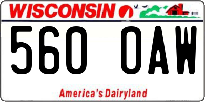 WI license plate 560OAW