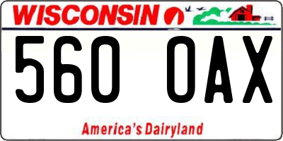WI license plate 560OAX