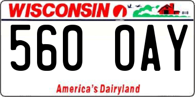 WI license plate 560OAY