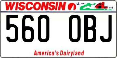 WI license plate 560OBJ