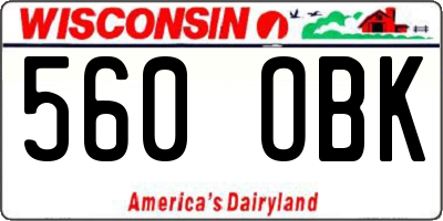 WI license plate 560OBK