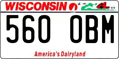 WI license plate 560OBM