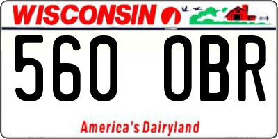 WI license plate 560OBR