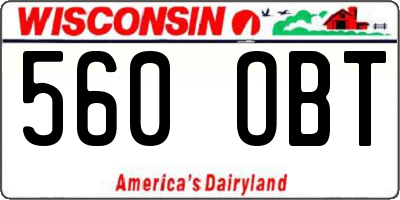 WI license plate 560OBT