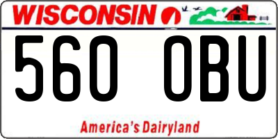 WI license plate 560OBU