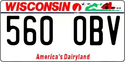 WI license plate 560OBV