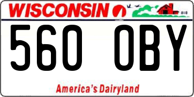 WI license plate 560OBY