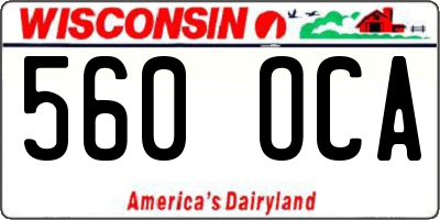WI license plate 560OCA