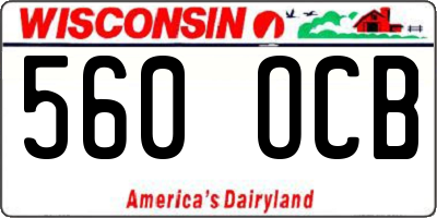 WI license plate 560OCB