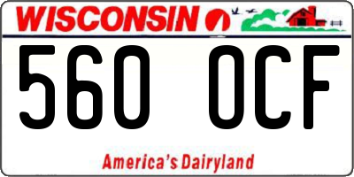 WI license plate 560OCF