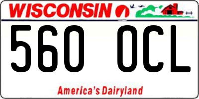 WI license plate 560OCL