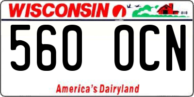 WI license plate 560OCN