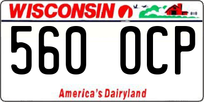 WI license plate 560OCP