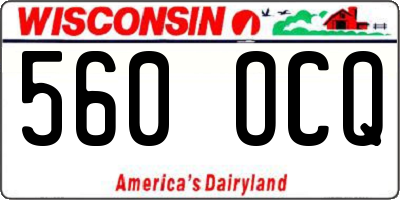 WI license plate 560OCQ
