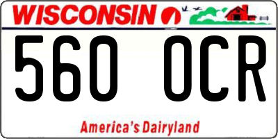 WI license plate 560OCR