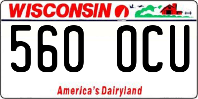 WI license plate 560OCU