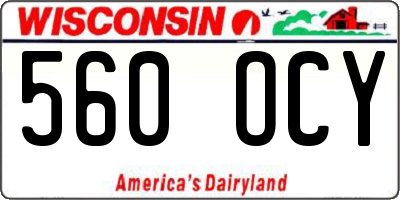 WI license plate 560OCY