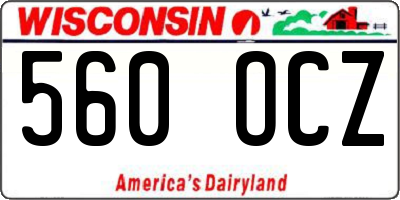 WI license plate 560OCZ