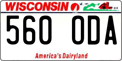 WI license plate 560ODA